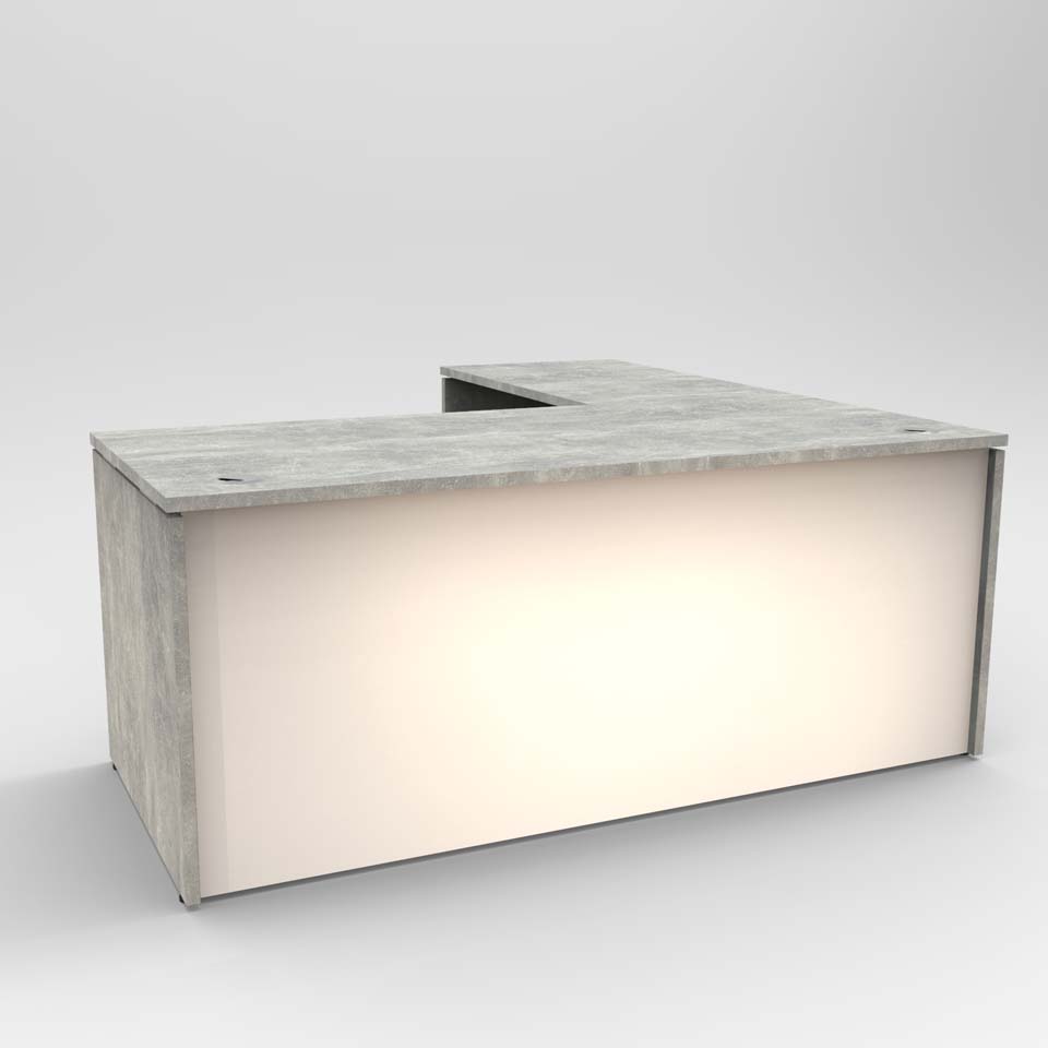 Grey L-Shaped Office Desk