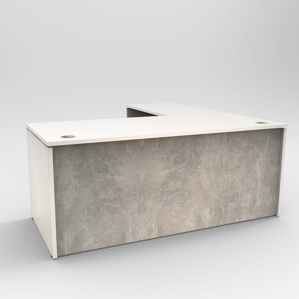 White L-Shaped Office Desk