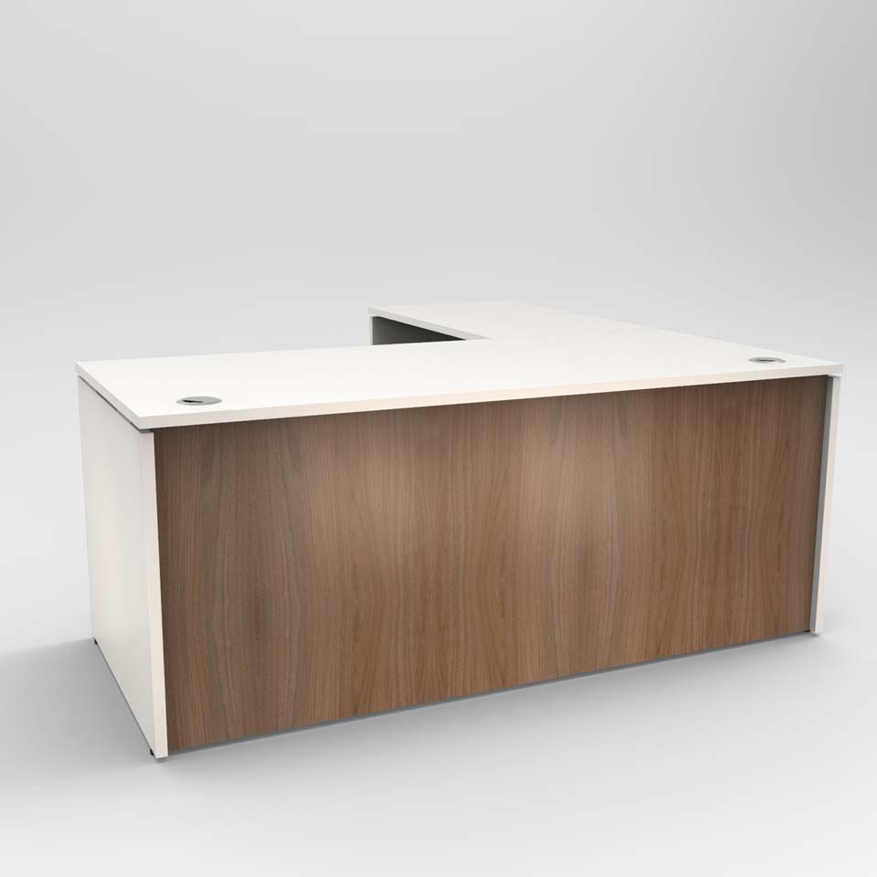 White L-Shaped Office Desk
