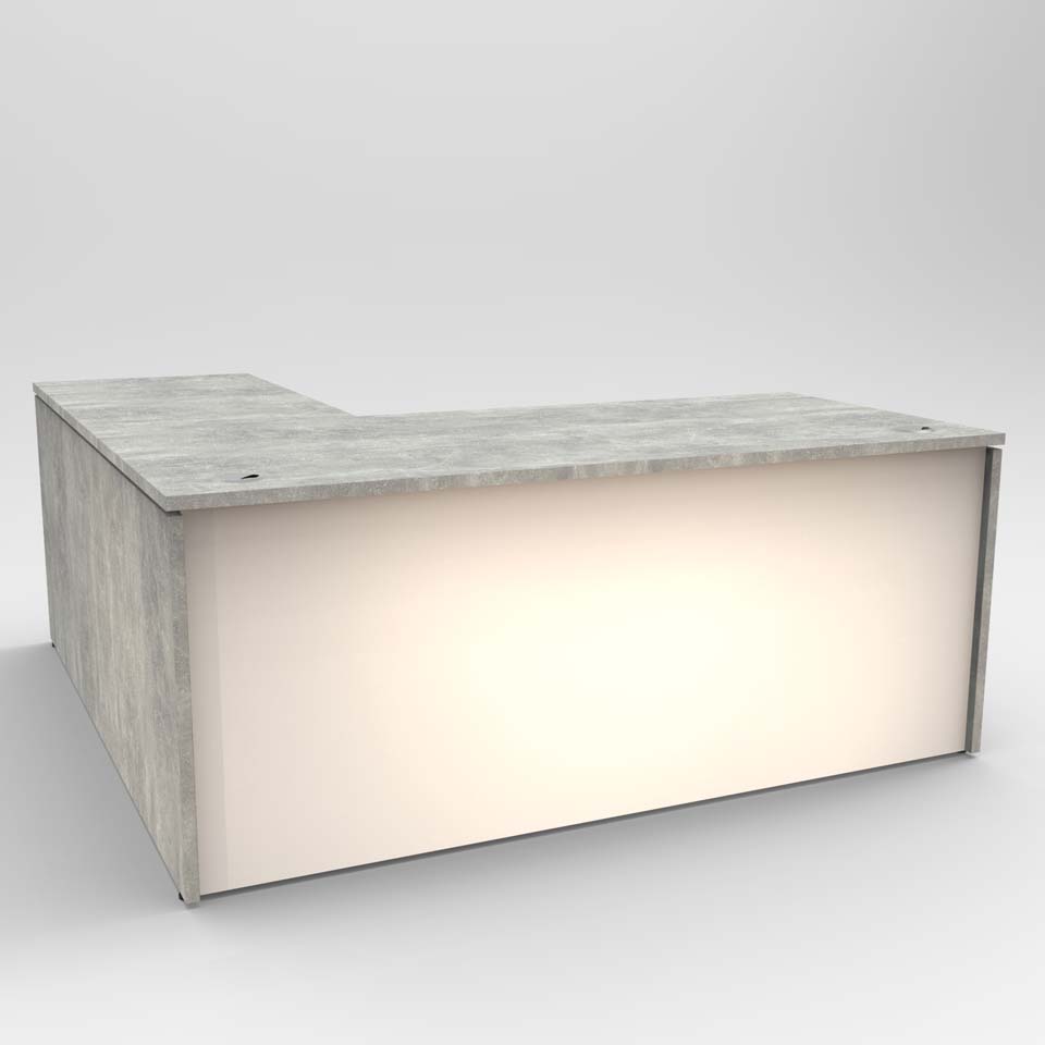 Grey L-Shaped Office Desk