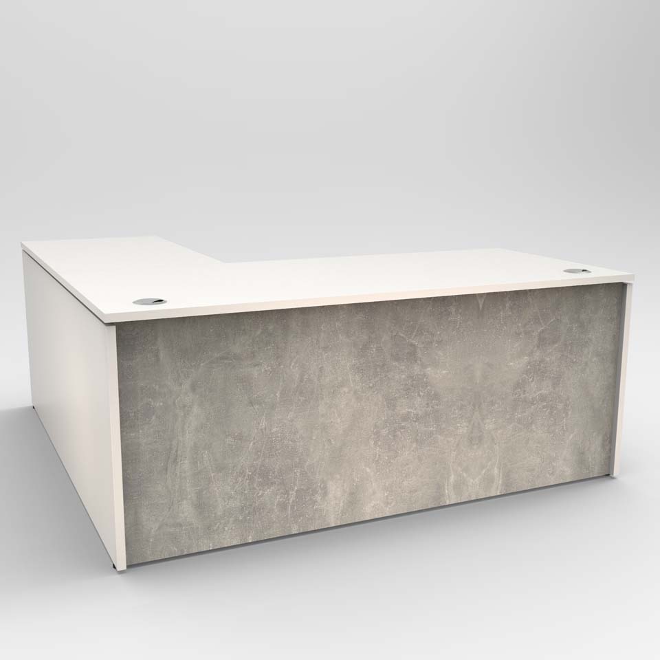 White L-Shaped Office Desk